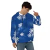 Herenhoodies Palmbomen Tropisch Casual Paar Roze en Blauw Grappige Pullover Hoodie Winter Streetwear Sweatshirts Oversized Top