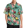 Męskie koszule mody na krótkie rękawe koszula dla mężczyzn z Y2K Harajuku róża kwiatowy druk na plażę vintage hawajskie ubrania