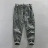 Pantalon Cargo pour hommes, décontracté, en coton, coupe décontractée, extensible, taille élastique, léger, travail, multi-poches