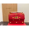 Valentino Borsa a tracolla Designer 23 Borse Borsa quadrata Grande rivetto Rombo Borchia Rock Lock Fibbia Portatile Flip Catena Messenger Nuove donne J5N835DVY5ZB