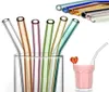 DHL Красочные стеклянные трубочки Многоразовые соломинки для питья Экологически чистая соломинка из боросиликатного стекла Стеклянная трубка Барная посуда для напитков 06215431714