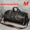 Mens Pu Leather Gym Bag Sports Bags Duffel Travel Bagage Tote Handväska för Male Fitness Men Trip Carry On Shoulder XA109WA 231228