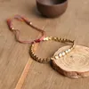 ستراند Yuokiaa tibetan Copper Bead Bead Bacelets المصنوعة يدويًا مضفرًا سوارًا ملونًا قابل للتعديل