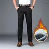 Erkek pantolon yüksek kaliteli peluş kalınlaşmış rahat düz tüp gevşek orta yaşlı iş sıcak moda