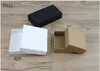 10 sizes Kraft Black White Cardboard Box With Lid Kraft Paper Blank Carton Box DIY Craft Gift Packaging Boxes ZZ