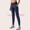 LL Women Yoga Ninth Push Fiess Leggings Soft High Waist Hip Lift Elastic Casual Jogging Pants 7 Colors L2079