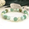 MG0874 NEW DESING GREEN AVENTURINE PREHNITE BRACELET WOMEN'S AFRICAN Turquoise Moonstone Energy Power Bracelet292Q