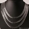 YHAMNI Original 925 Silver Vintage Chain Necklace Men Jewelry 8mm Fashion Statement Necklace Full Side Necklace YN034295S