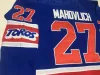 Vintage personnalisé # 27 FRANK MAHOVLICH Toronto Toros 1974 WHA CCM Maillot de hockey bleu cousu n'importe quel numéro de nom S-5XL