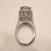 Anillo de diamantes de lujo de 8 quilates, joyería de oro blanco de 14 quilates, anillo de compromiso de corte de moissanita, anillos de boda para mujer, accesorio de fiesta nupcial LJ22490