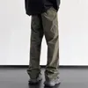 Herrbyxor 2024 Casual Long ArmyGreen Cargo Pant Loose Straight Parachute Trousers Black Handing Trouser Man Fashion Streetwear
