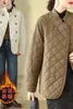 Kurtki damskie Arygle Lekka bawełniana kurtka dla kobiet jesienna zima luźne stojaki kołnierzowe ubrania 2024 Spring krótki wyściełany płaszcz