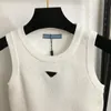 Canotta lavorata a maglia a triangolo T-shirt estiva da donna in maglia Designer Semplice senza maniche Top aderente sportivo gilet da corsa all'aperto