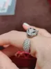 Bulgarie Carer Anillo de diseño de lujo original de gama alta para todo el cuerpo, anillo de plata de ley 925 con rayas de guepardo y cabeza de leopardo de diamantes llenos, sensación de alta gama