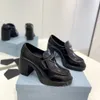 Confort Monolith en cuir brossé femmes mocassins chaussures à enfiler femmes Oxford gros caoutchouc luxe mode semelle à crampons plate-forme marche fête mariage