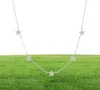 925 Sterling Silver Star Necklace Micro Pave CZ CZ Söt stjärn Charm Delikat minimal Fin Silver Chain Choker Charming Necklace5315156