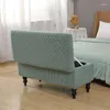 Chair Covers Polar Fleece Storage Ottoman Elastic Bedside Footstool Cover Rectangle Footrest Piano Seat Bench Slipcover