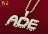 Benutzerdefinierte Name personalisierte Halsketten für Frauen Schmuck Gold Farbe kleine lila Tropfen Hip Hop Schmuck mit Seil Kette3189864