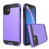 Coque hybride en métal brossé pour iPhone, compatible modèles 12, 11 Pro Max, X, XR, 6, 7, 8 Plus, Samsung A21, A11, A51, Moto G fast, E7 2020 ZZ