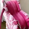 Väskor xiuya japansk gotisk lolita axelväska kvinnor rosa leopard kanin päls väska hjärtform kvinnliga handväskor med kedjekvinnor plånböcker