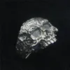 925 STERLING Gümüş Bikter Kafatası Yüzüğü Moda Mücevher Boyutu 7-15 Erkekler Erkek Demon Kafatası Serin Ring236y