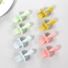 2Pcs/Set BPA Free Silicone Mini Fork Spoon Baby Learning Feeding Solid Food Children's Tableware Training Utensils For born 231229