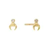 Stud Gold Color Délicat 925 Sterling Argent Minimal Croissant De Lune Corne Cz Boucle D'oreille Pour Femmes Fille Classique Simple Ox Jewelry236C