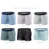 Cuecas 6 Pçs / lote Direto da Fábrica High-End Ice Silk Seamless Men's Underwear Malha Respirável Transparente Sexy Boxer Briefs