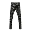 Pantalons pour hommes arrivés hommes en cuir hommes Slim Fit crayon vêtements Moto Biker PU pantalon