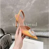 Amina Muaddi Sandals Women Designer Shoes Fashion High Heel New Electric Light Fantasy Poinded Dress Shoe Classic Water Diamond Party Wedding Shoes