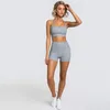 Women's Shorts Yoga Two-piece Adjustable Bra Fitness Suit Booty Biker