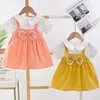 Flickaklänningar 0-4Y Baby Dress Cute A-Line Princess Costume Casual Striped Cotton Children Kläder Spädbarnsdräkt Vestidos Kid A1158