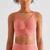 Lu Align Lu Yoga Colete Esporte Esporte Sutiã Ginásio Top Strappy Sutiã Sexy Tops Roupas Femininas Push Up Bra Workout Crop Tops Treinamento Feminino Sportswear LL Lemon