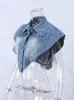 Summer Autumn Women's Denim Jacket Fashion Kort ärm Tunn oregelbunden överrock Sexig skörd Topp Jeans Jacket Outwear 231229