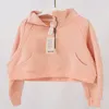 Lu Lu Dames Sportkleding Jas Halve Rits Lange Mouw Losse Warme Sweatshirts Gym Workout Kleding Sport- en Vrijetijdsyoga-jas