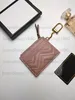 Classic Marmont Card Holder Keychain Full Leather Zipper Bag Zig Zag Coin bag Wholesale leather wallet for women short wallet 10*7cm Come with box