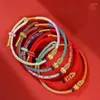 Charme pulseiras mão tecer sorte bênção pulseiras diy vintage vermelho azul corda para passar exames riqueza saúde pulseira amigo presente