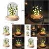 Couronnes de fleurs décoratives LED muguet à la main lueur veilleuse matériel de bricolage pour la maison chevet décor de bureau Valentine Dhvir