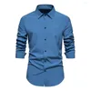 Men's Casual Shirts Simple Men Long Sleeve Shirt Formal Business Style Slim Fit With Soft Buttons For Professional Suit