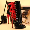 Stivali stivali da 5 pollici con caviglia al tallone ad alto tacco feticcio stivali unisex drag queen crossdresser tacchi scarpe