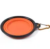 Portable 350ml Collapsible Dog Feeders Pet Folding Silicone Bowl Outdoor Travel Dish Portable Puppy water Food Container Feeder Dish Bowls