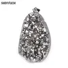 Shinygem Sparkling Natural Chakra Opal Pendants 멀티 컬러 Druzy Crystal Stone Pendant Charms Jewelry Making 5pcs Random Send G092337