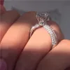 choucong Anello fatto a mano con corona di promessa Anello in argento sterling 925 con diamante cz Anelli di fidanzamento con fascia nuziale per donna uomo Gioielli217a