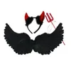 Angel Halo Beadband Black White Feather Christmas Performance Party Form