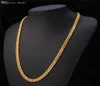 Naszyjnik Wholegold łańcuch 18K pieczęć 18K Real Gold Slated 6 mm 55 cm 22 Naszyjniki Klasyczne krawężniki kubańskie łańcuch hip -hop Men 4905639