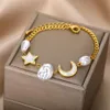 Charme pulseiras bonito adorável estrela lua pérola para mulheres presentes unuaual meninas doce jóias feminino simples personalidade bracelet308l