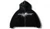 Sudaderas con capucha para hombre Sudaderas Spider Diamond Hombres Sudadera con cremallera Carta gótica Ropa punk gráfica Adolescente Sudaderas de gran tamaño con cremallera Str1117890