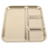 Ensembles de vaisselle grille en acier inoxydable Palettes de plate-forme de service divisées séparées assiettes assiettes Coueaux pour la cuisine pour la cuisine