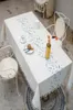 Table Cloth Embroidery Feather Decorative Linen Tablecloth With Tassel Waterproof Oilproof Thick Rectangular Wedding Dining Table Cloth J2210186599789