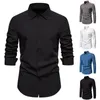 Men's Casual Shirts Simple Men Long Sleeve Shirt Formal Business Style Slim Fit With Soft Buttons For Professional Suit